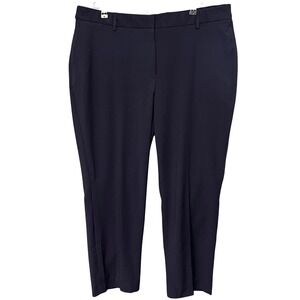Navy Blue Women's Curvy Fit Cropped Dress Pants Size‎ 16 Expandable Waist